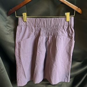 Purple linen skirt with pockets